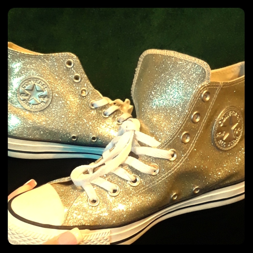 Gold☄ Converse All Stars ⭐🌟⭐high top